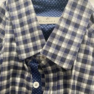 Canali blue button down